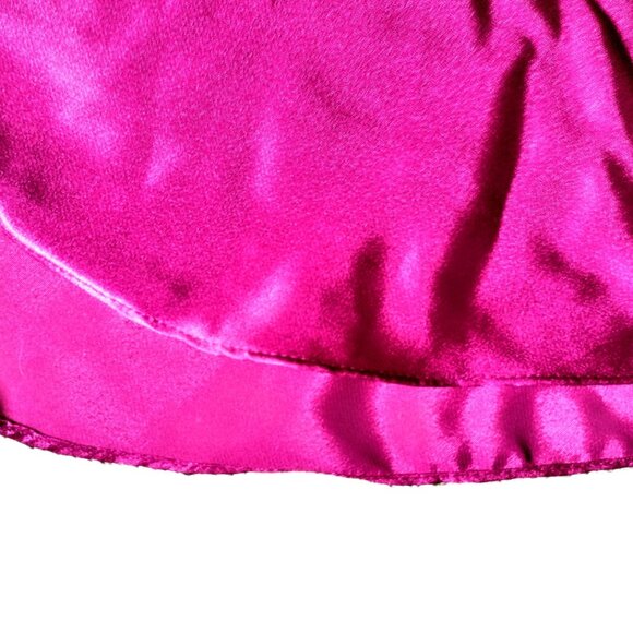ADONNA Deep Rose Satin Night Shirt ~ Romantic Lace Pocket ~ Size L ~ NEW, No Tag - Picture 6 of 6